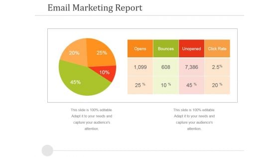 Email Marketing Report Ppt PowerPoint Presentation Icon Graphics Tutorials