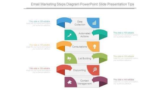 Email Marketing Steps Diagram Powerpoint Slide Presentation Tips