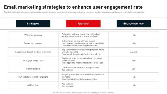 Email Marketing Strategies To Enhance User Engagement Rate Download PDF