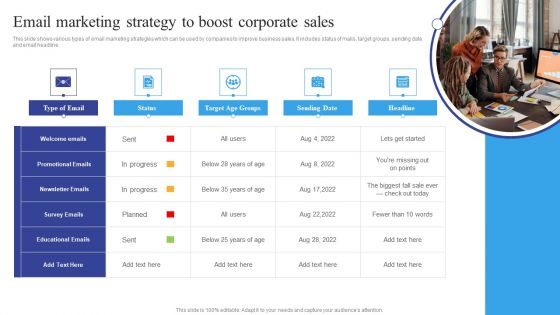 Email Marketing Strategy To Boost Corporate Sales Elements PDF