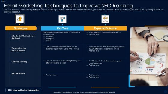 Email Marketing Techniques To Improve SEO Ranking Ppt PowerPoint Presentation File Example PDF