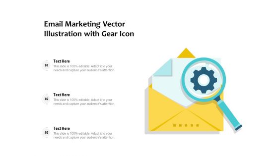 Email Marketing Vector Illustration With Gear Icon Ppt PowerPoint Presentation Model Graphics Design PDF