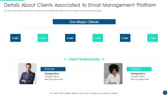 Email Platform Fundraising Details About Clients Associated To Email Management Platform Formats PDF