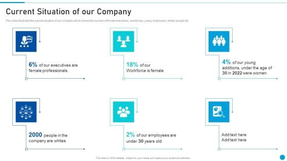 Embed Diversity And Inclusion Current Situation Of Our Company Portrait PDF