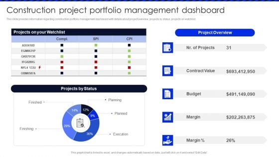 Embracing Construction Project Playbook Construction Project Portfolio Brochure PDF