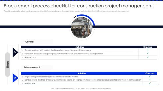 Embracing Construction Project Playbook Procurement Process Checklist For Construction Download PDF
