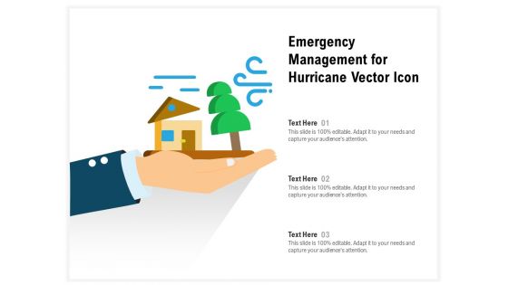 Emergency Management For Hurricane Vector Icon Ppt PowerPoint Presentation Gallery Tips PDF