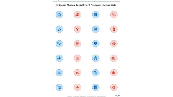 Emigrant Nurses Recruitment Proposal Icons Slide One Pager Sample Example Document Emigrant Nurses Recruitment Proposal Icons Slide One Pager Sample Example Document