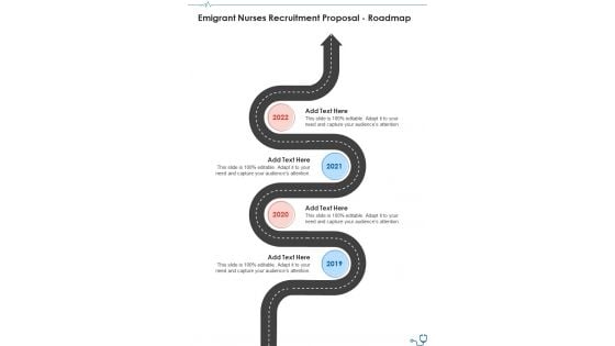 Emigrant Nurses Recruitment Proposal Roadmap One Pager Sample Example Document Emigrant Nurses Recruitment Proposal Roadmap One Pager Sample Example Document