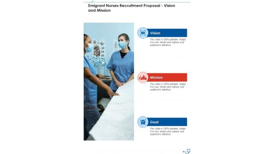 Emigrant Nurses Recruitment Proposal Vision And Mission One Pager Sample Example Document Emigrant Nurses Recruitment Proposal Vision And Mission One Pager Sample Example Document