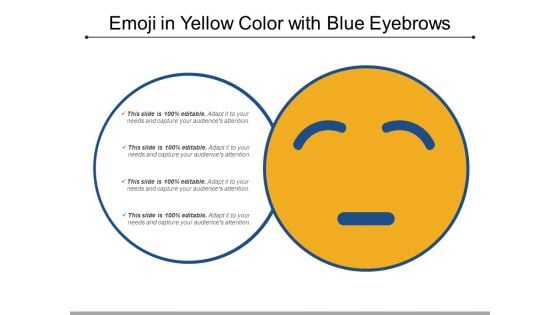 Emoji In Yellow Color With Blue Eyebrows Ppt PowerPoint Presentation Gallery Background Designs PDF