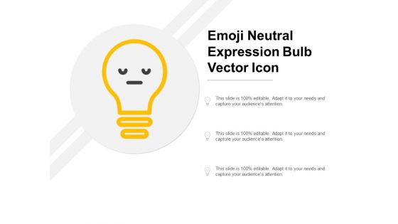 Emoji Neutral Expression Bulb Vector Icon Ppt PowerPoint Presentation Model Graphics