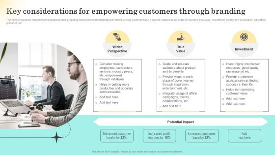 Emotional Marketing Strategy To Nurture Key Considerations For Empowering Customers Diagrams PDF