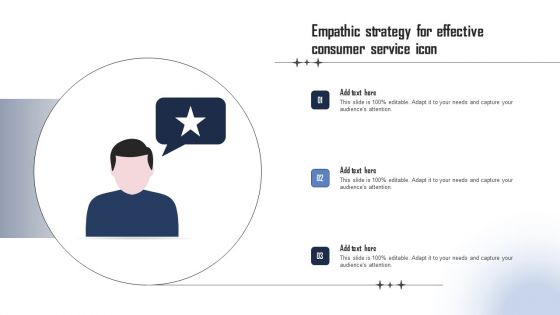 Empathic Strategy For Effective Consumer Service Icon Brochure PDF