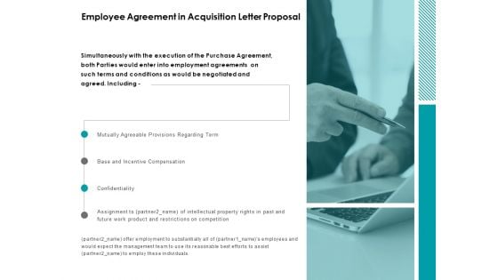 Employee Agreement In Acquisition Letter Proposal Ppt Powerpoint Presentation Ideas Aids