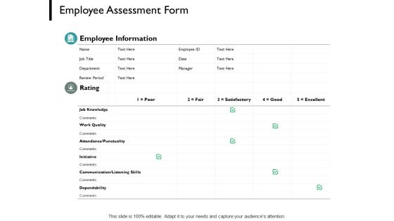 Employee Assessment Form Communication Ppt PowerPoint Presentation Inspiration Outfit Employee Assessment Form Communication Ppt PowerPoint Presentation Inspiration Outfit