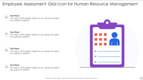 Employee Assessment Grid Icon For Human Resource Management Mockup PDF