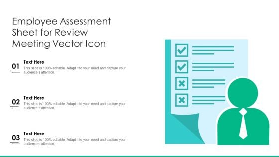 Employee Assessment Sheet For Review Meeting Vector Icon Ppt Gallery Background Image PDF Employee Assessment Sheet For Review Meeting Vector Icon Ppt Gallery Background Image PDF
