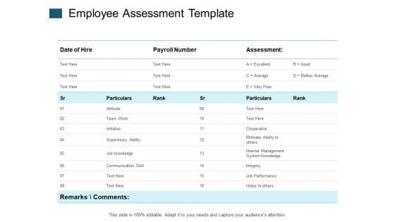 Employee Assessment Template Team Work Ppt PowerPoint Presentation Styles Aids Employee Assessment Template Team Work Ppt PowerPoint Presentation Styles Aids
