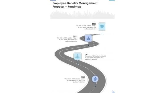 Employee Benefits Management Proposal Roadmap One Pager Sample Example Document