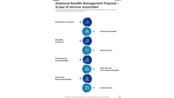 Employee Benefits Management Proposal Scope Of Services Associated One Pager Sample Example Document Employee Benefits Management Proposal Scope Of Services Associated One Pager Sample Example Document