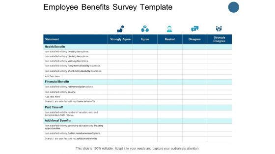 Employee Benefits Survey Template Opportunities Ppt PowerPoint Presentation Show Slide