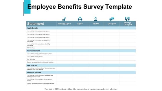 Employee Benefits Survey Template Ppt PowerPoint Presentation Infographic Template Icons