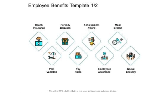 Employee Benefits Template Achievement Ppt PowerPoint Presentation Layouts Example Topics