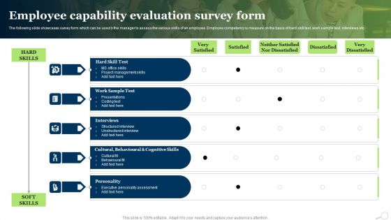 Employee Capability Evaluation Survey Form Ppt PowerPoint Presentation Infographics Format PDF