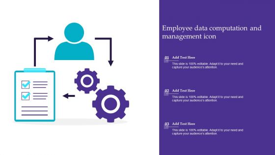 Employee Data Computation And Management Icon Topics PDF