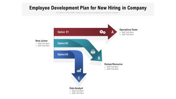 Employee Development Plan For New Hiring In Company Ppt PowerPoint Presentation Gallery Graphic Tips PDF