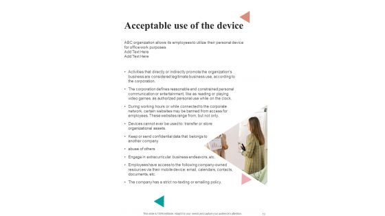 Employee Device Return And Guidelines For Company Handbook