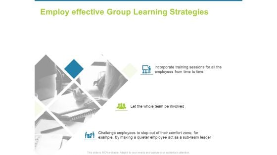 Employee Engagement Activities Company Success Employ Effective Group Learning Strategies Information PDF
