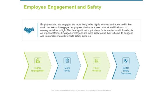 Employee Engagement Activities Company Success Employee Engagement And Safety Elements PDF