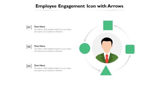 Employee Engagement Icon With Arrows Ppt PowerPoint Presentation File Background PDF