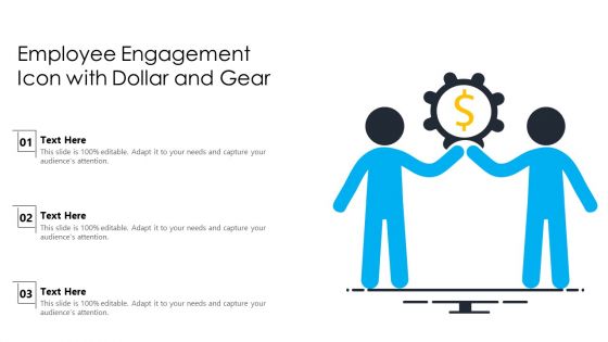 Employee Engagement Icon With Dollar And Gear Ppt Layouts Example Introduction PDF