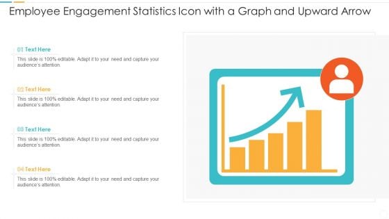 Employee Engagement Statistics Icon With A Graph And Upward Arrow Rules PDF