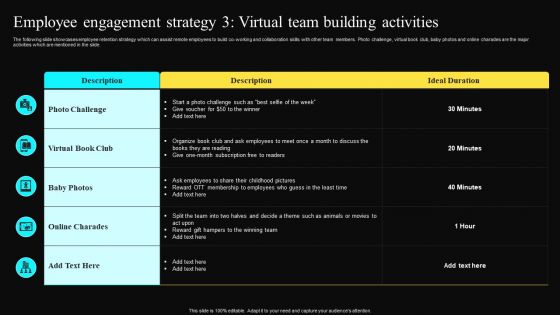 Employee Engagement Strategy 3 Virtual Team Building Activities Themes PDF