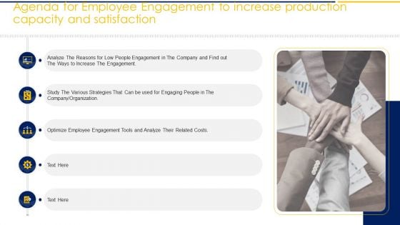 Employee Engagement To Increase Production Capacity And Satisfaction Ppt PowerPoint Presentation Complete Deck With Slides
