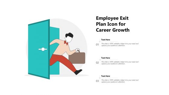 Employee Exit Plan Icon For Career Growth Ppt PowerPoint Presentation Gallery Picture PDF