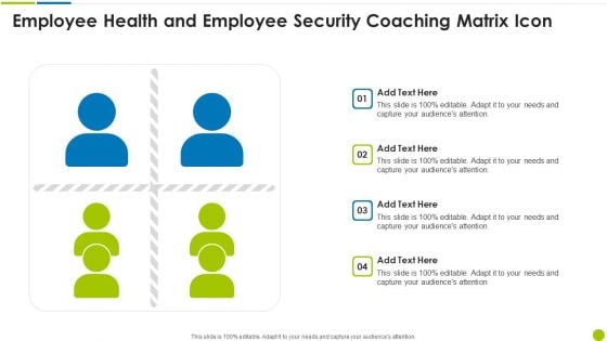 Employee Health And Employee Security Coaching Matrix Icon Ppt Inspiration Summary PDF