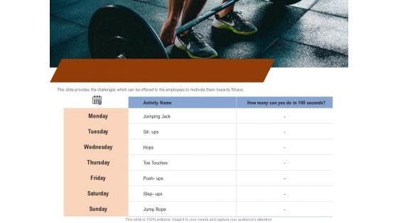 Employee Health And Fitness Program Daily Employee Wellness Activities Template PDF