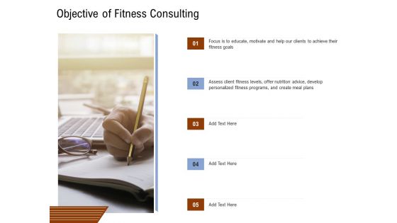 Employee Health And Fitness Program Objective Of Fitness Consulting Summary PDF