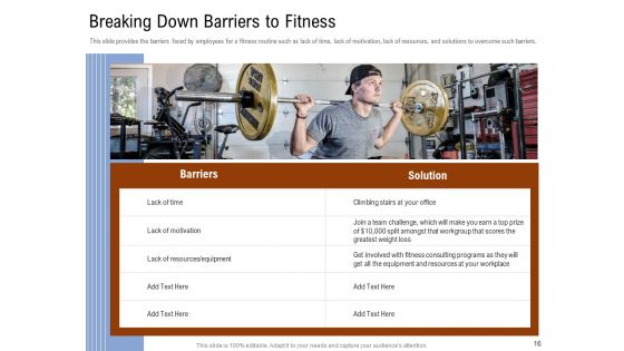 Employee Health And Fitness Program Ppt PowerPoint Presentation Complete Deck With Slides