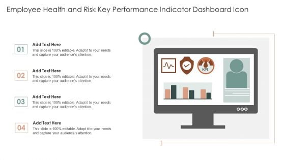 Employee Health And Risk Key Performance Indicator Dashboard Icon Ppt Professional Diagrams PDF