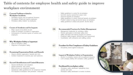 Employee Health And Safety Guide To Improve Workplace Environment Ppt PowerPoint Presentation Complete Deck With Slides