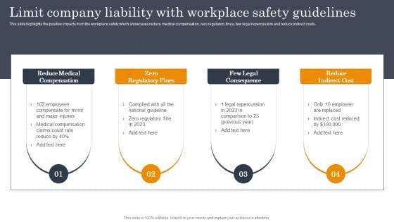 Employee Health And Safety Limit Company Liability With Workplace Safety Guidelines Download PDF