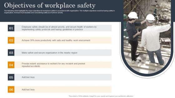Employee Health And Safety Objectives Of Workplace Safety Brochure PDF