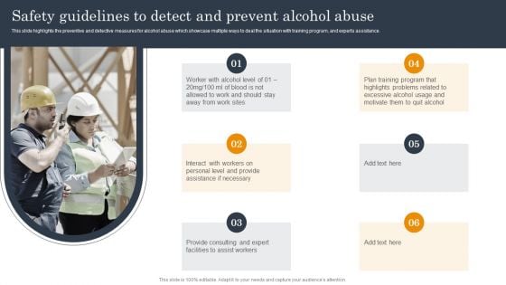 Employee Health And Safety Safety Guidelines To Detect And Prevent Alcohol Abuse Professional PDF