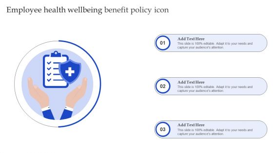 Employee Health Wellbeing Benefit Policy Icon Themes PDF